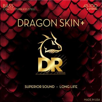 DR Strings Dragon Skin+ Coated Steel Medium Light 45-100 Struny pro baskytaru