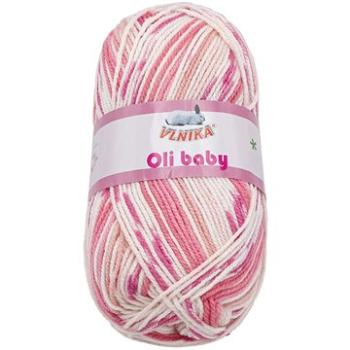 Bellatex Příze Oli Baby 100g - 26 bílá, růžová (8139)