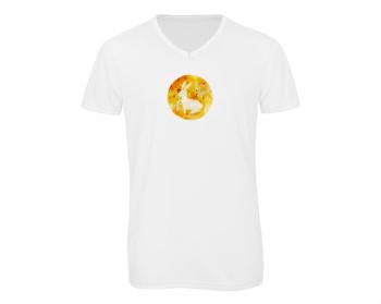 Pánské triko s výstřihem do V Králík na měsíci