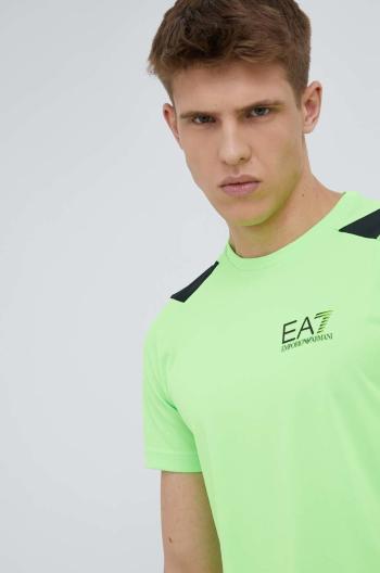Tričko EA7 Emporio Armani zelená barva, s potiskem