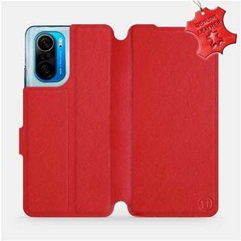 Kožené flip pouzdro Xiaomi Poco F3 - Červené -  Red Leather (5903516666331)