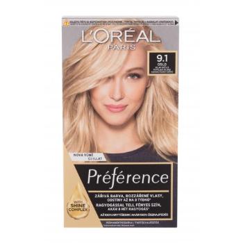 L'Oréal Paris Préférence 60 ml barva na vlasy pro ženy poškozená krabička 9,1 Oslo na barvené vlasy; na blond vlasy; na všechny typy vlasů