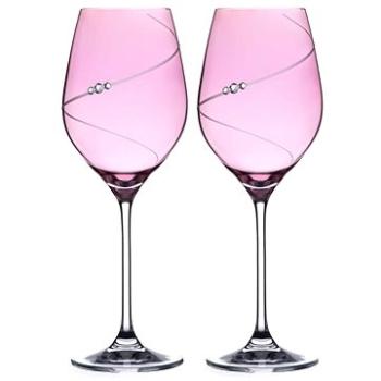 Diamante sklenice na bílé víno Silhouette City Pink s kamínky Swarovski 360ml 2KS (1181.352)