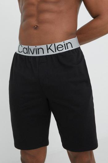 Pyžamové šortky Calvin Klein Underwear pánské, černá barva, hladká