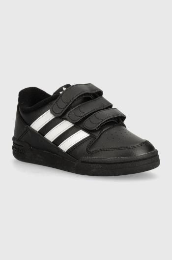 Dětské kožené sneakers boty adidas Originals TEAM COURT 2 STR CF černá barva, ID6633