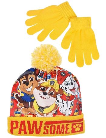 Paw patrol žluto-oranžová sada čepice a rukavic vel. 52