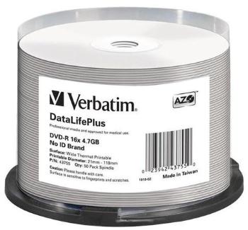 Verbatim DVD-R 4,7GB 16x, AZO, printable, spindle, 50ks (43755), 43755