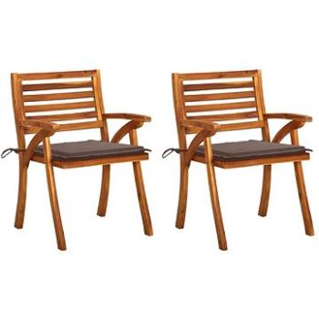 Zahradní jídelní židle s poduškami 2 ks masivní akáciové dřevo, 3060804 (3060804)