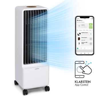 Klarstein Maxflow Smart, 3 v 1 ochlazovač vzduchu, ventilátor, zvlhčovač vzduchu, 5 l, Wi-Fi, dálkové ovládání, 2x chladicí souprava