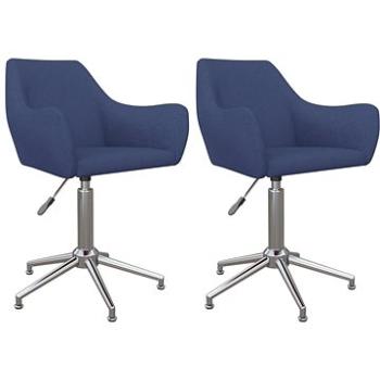 Otočné jídelní židle 2 ks modré textil, 330967 (330967)