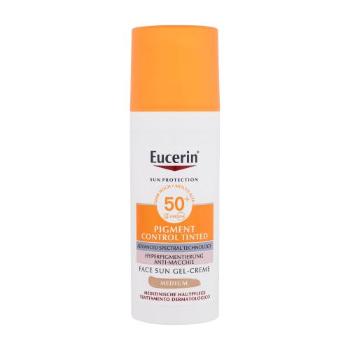 Eucerin Sun Protection Pigment Control Tinted Gel-Cream SPF50+ 50 ml opalovací přípravek na obličej pro ženy Medium na pigmentové skvrny