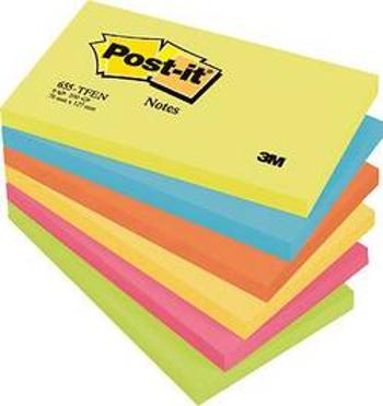 Post-it® lepicí poznámkové bloky Rainbow/655TFEN 127 x 76 mm 6 3M 7000033978, (š x v) 127 mm x 76 mm, ultražlutá , ultramodrá , neonově oranžová, ultr