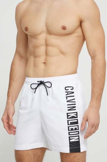 Plavkové šortky Calvin Klein bílá barva, KM0KM00991