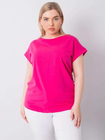 RŮŽOVÉ DÁMSKÉ TRIČKO S KRÁTKÝMI RUKÁVY RV-BZ-6327.67-FUCHSIA Velikost: 2XL