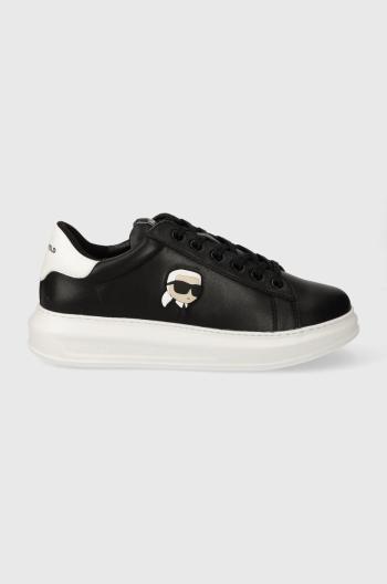 Kožené sneakers boty Karl Lagerfeld KAPRI MENS černá barva, KL52530N