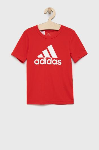 Dětské tričko adidas Performance GN1477 červená barva, s potiskem