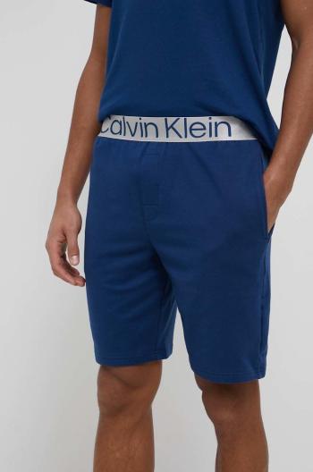 Pyžamové šortky Calvin Klein Underwear pánské, tmavomodrá barva, hladká