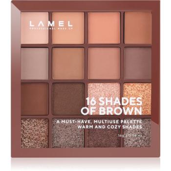 LAMEL 16 Shades Of Brown paletka očních stínů 16 g