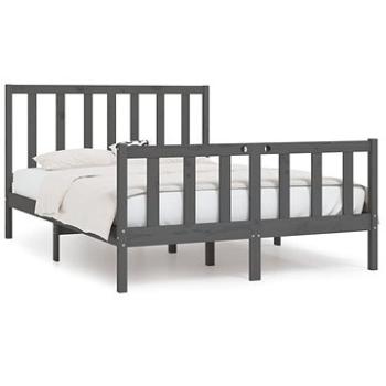 Rám postele šedý masivní dřevo 120 × 190 cm Small Double, 3105197 (3105197)