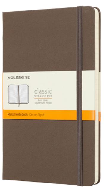 Moleskine - zápisník tvrdý, linkovaný, hnědý L
