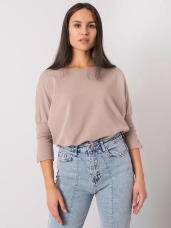 BÉŽOVÉ DÁMSKÉ OVERSIZE TRIČKO S 3/4 RUKÁVY RV-BZ-7362.19-BEIGE Velikost: S/M