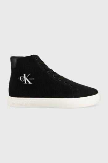 Semišové sneakers boty Calvin Klein Jeans Classic Cupsole Laceup Mid Su černá barva