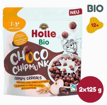 Holle Bio cereálie Choco Chipmunks 2 x 125 g