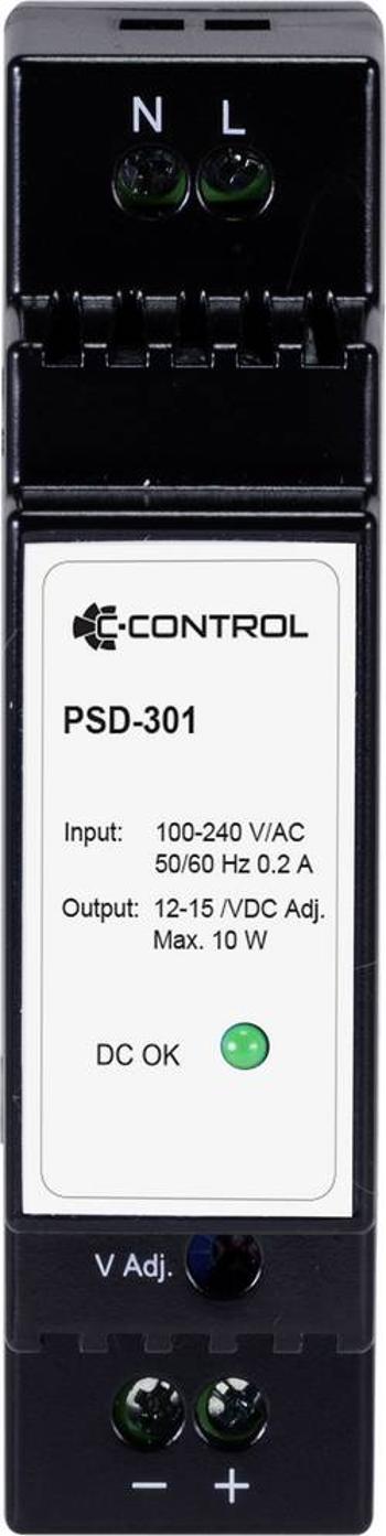 Síťový zdroj na DIN lištu C-Control PSD-301, 1 x, 12 V/DC, 0.85 A, 10 W