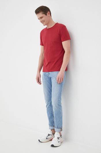 Bavlněné tričko Paul Smith červená barva, hladké