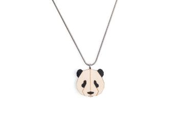 Dřevěný přívěsek BeWooden Panda Pendant na krk s řetízkem zdarma