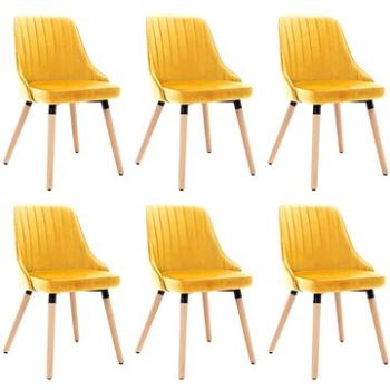 Jídelní židle 6 ks žluté samet (3060312)