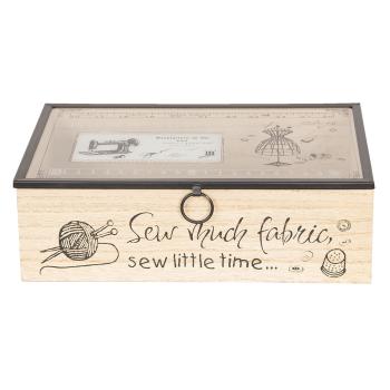 Dřevěný šicí box - 25*17*8 cm 6H1801