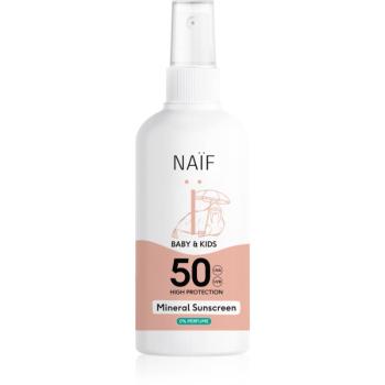 Naif Baby & Kids Mineral Sunscreen SPF 50 0 % Perfume ochranný sprej na opalování 100 ml