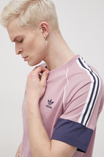 Bavlněné tričko adidas Originals HC2090 růžová barva, hladký