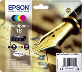 Epson Ink T1626, 16 originál kombinované balení černá, azurová, purppurová, žlutá C13T16264012