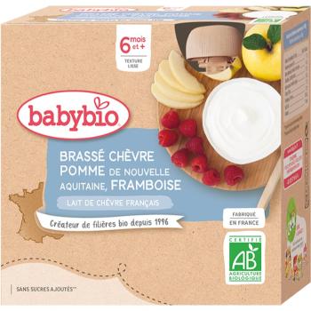 Babybio BIO jablko a maliny svačinka z kozího mléka 4x85 g