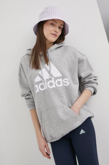 Mikina adidas HD1748 dámská, šedá barva, s potiskem