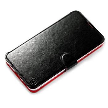 Mobiwear Flip pouzdro pro Apple iPhone 13 Mini - C_BLP Black&Orange s oranžovým vnitřkem (5903516899791)