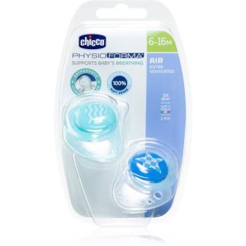 Chicco Physio Air Silicone Boy dudlík 6-16 m 2 ks