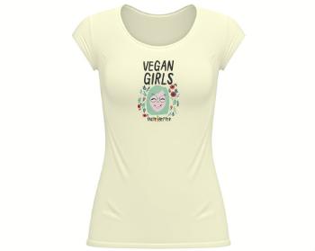 Dámské tričko velký výstřih Veganské dívky chutnají líp