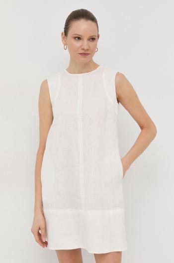 Plátěné šaty Marella bílá barva, mini
