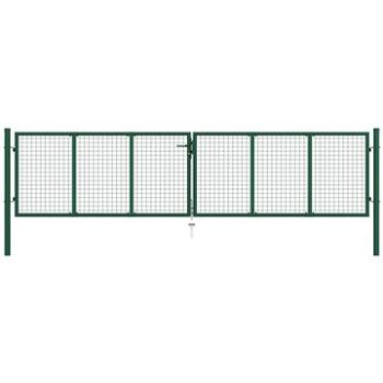 Pletivová zahradní brána ocel 400×100 cm zelená 145748 (145748)