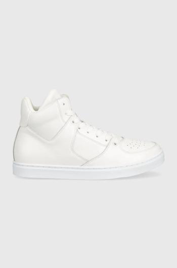 Kožené sneakers boty Trussardi Perlite Basket High bílá barva