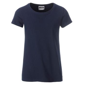 James & Nicholson Klasické dívčí tričko z biobavlny 8007G - Tmavě modrá | S