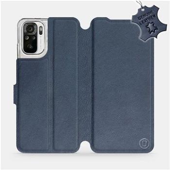 Kožené flip pouzdro Xiaomi Redmi Note 10 - Modré -  Blue Leather (5903516659395)