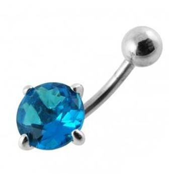 Šperky4U Stříbrný piercing do pupíku, zirkon 10 mm - BP01017-Q