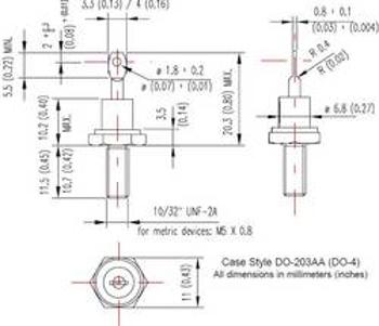 Dioda Vishay 12F10, U(RRM) 100 V, U(FM) 1,26 V, I(F) 12 A, DO 4