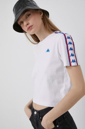 Bavlněné tričko Kappa bílá barva