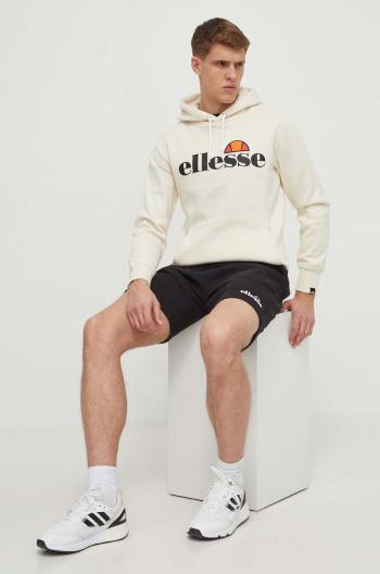 Mikina Ellesse SL Gottero OH Hoody pánská, béžová barva, s kapucí, s potiskem, SHV07407