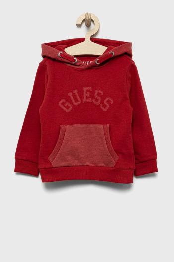 Dětská mikina Guess červená barva, s aplikací